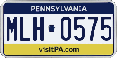PA license plate MLH0575
