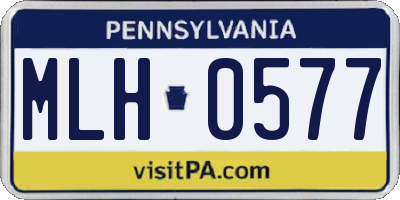 PA license plate MLH0577