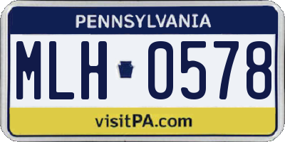 PA license plate MLH0578