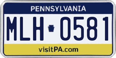 PA license plate MLH0581