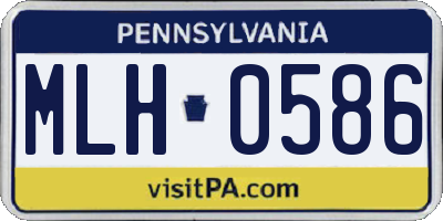 PA license plate MLH0586