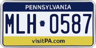 PA license plate MLH0587