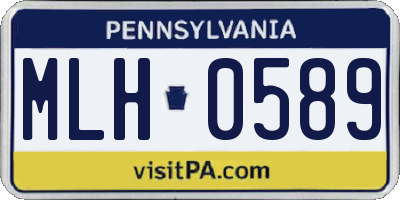 PA license plate MLH0589
