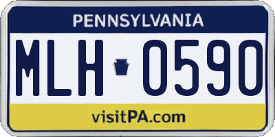PA license plate MLH0590