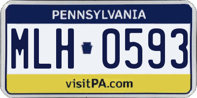 PA license plate MLH0593