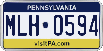 PA license plate MLH0594