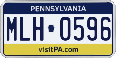 PA license plate MLH0596