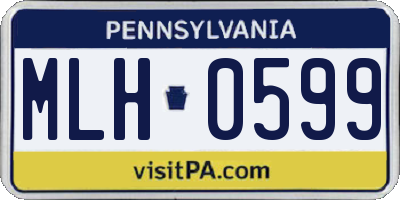 PA license plate MLH0599