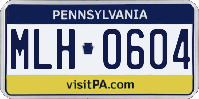 PA license plate MLH0604