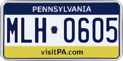 PA license plate MLH0605