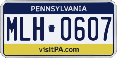 PA license plate MLH0607