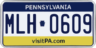 PA license plate MLH0609