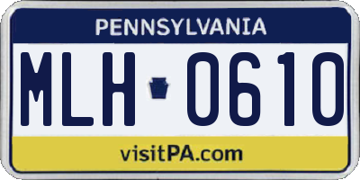 PA license plate MLH0610