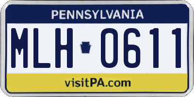 PA license plate MLH0611