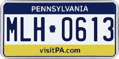 PA license plate MLH0613