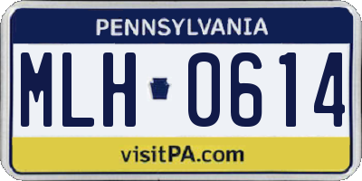 PA license plate MLH0614
