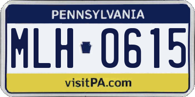 PA license plate MLH0615