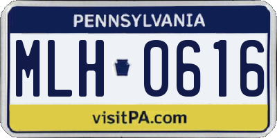 PA license plate MLH0616