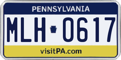 PA license plate MLH0617