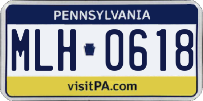 PA license plate MLH0618