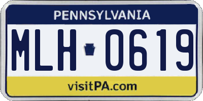 PA license plate MLH0619