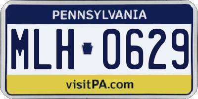 PA license plate MLH0629