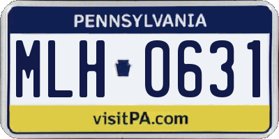 PA license plate MLH0631