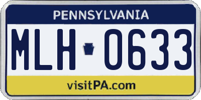 PA license plate MLH0633