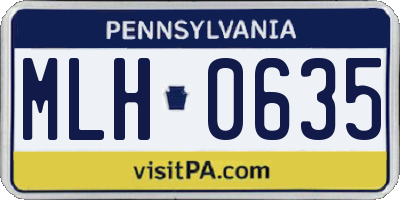 PA license plate MLH0635