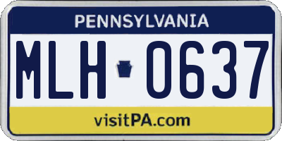 PA license plate MLH0637