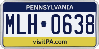 PA license plate MLH0638