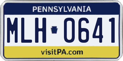PA license plate MLH0641