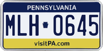 PA license plate MLH0645