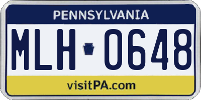 PA license plate MLH0648