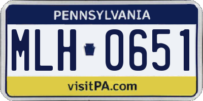 PA license plate MLH0651