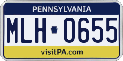 PA license plate MLH0655