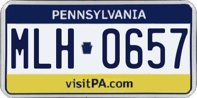 PA license plate MLH0657