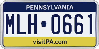 PA license plate MLH0661