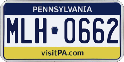 PA license plate MLH0662