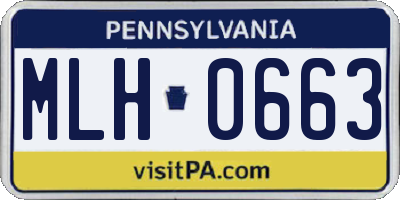 PA license plate MLH0663