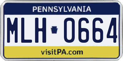 PA license plate MLH0664