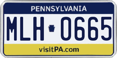 PA license plate MLH0665