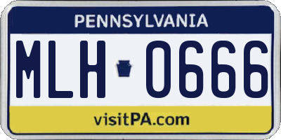 PA license plate MLH0666