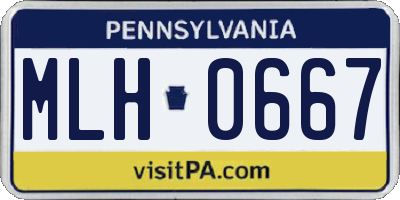 PA license plate MLH0667