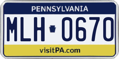 PA license plate MLH0670
