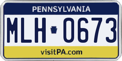 PA license plate MLH0673