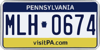 PA license plate MLH0674