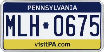 PA license plate MLH0675