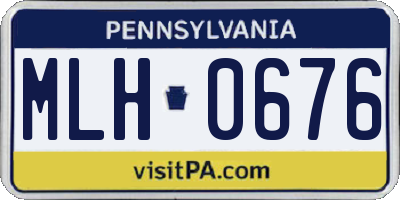 PA license plate MLH0676