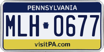 PA license plate MLH0677
